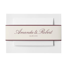 Elegant Classy Burgundy Wedding Einladungsbanderole
