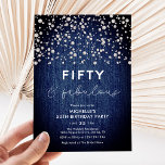 Elegant Classy Denim & Pearls 50. Geburtstag Einladung<br><div class="desc">Mit unserem eleganten Denim & Pearls 50. Geburtstag Einladung können Sie einen Meilenstein im zeitlosen Stil feiern. Diese Einladung, die auf raffinierte Eleganz und Charme ausgelegt ist, spiegelt das Wesen der raffinierten Eleganz wider und feiert fünfzig Jahre mit Anmut und Poise. Die Gegenüberstellung von Denims lässigem Reiz mit der zeitlosen...</div>