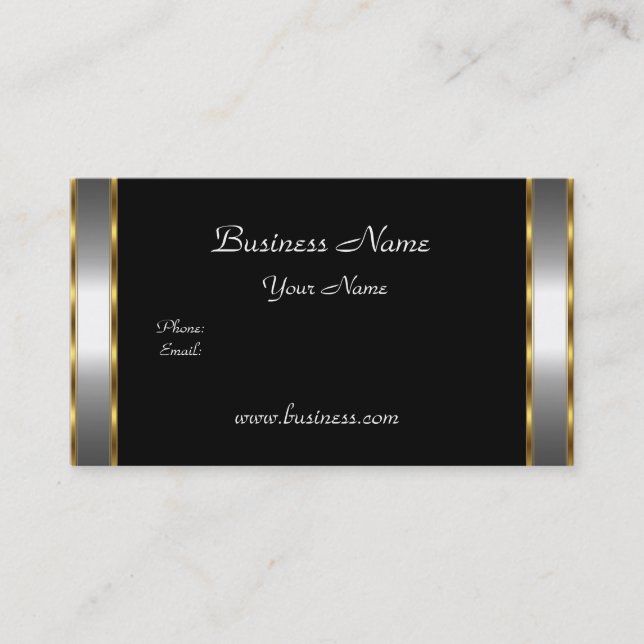 Elegant Classy Gold Black Visitenkarte (Vorderseite)