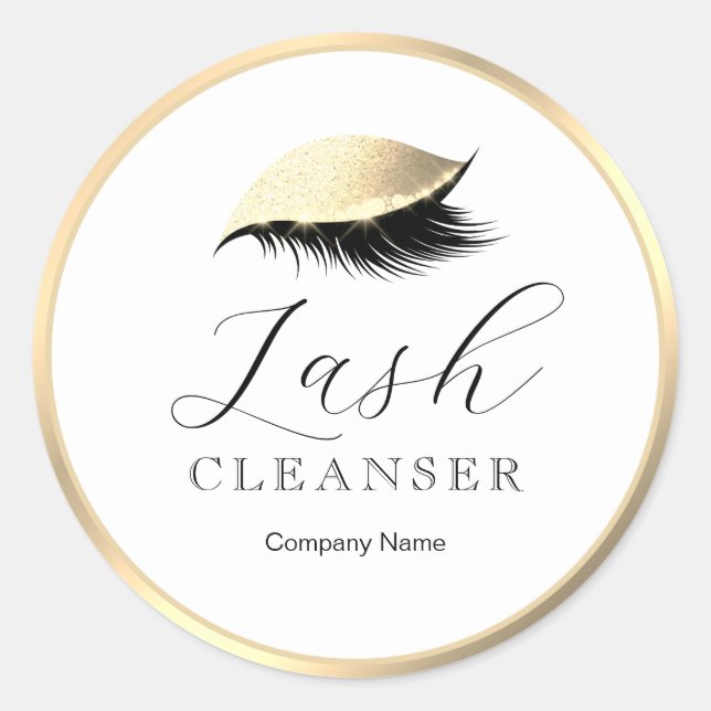 Elegant Classy Gold Eyelash Cleanser Étiquette pro (Devant)