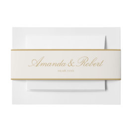 Elegant Classy Ivory and Gold Wedding Einladungsbanderole
