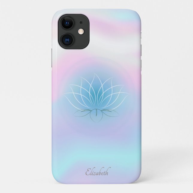 Elegant Classy Lotus Holographic Case-Mate iPhone Hülle (Rückseite)