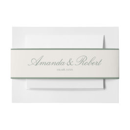 Elegant Classy Sage Green Wedding Einladungsbanderole