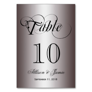 Elegant Classy Sheen Silver Wedding Tischnummer