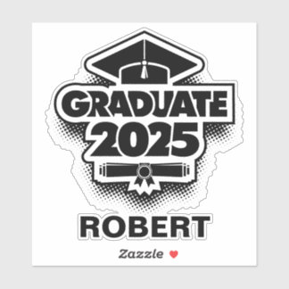 Elegant Clean Minimal Simple Graduation Classic Aufkleber