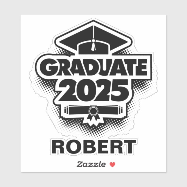 Elegant Clean Minimal Simple Graduation Classic Aufkleber (Blatt)