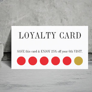 Elegant Clean Rot Golden Bold Salon 5+1 Treuekarte