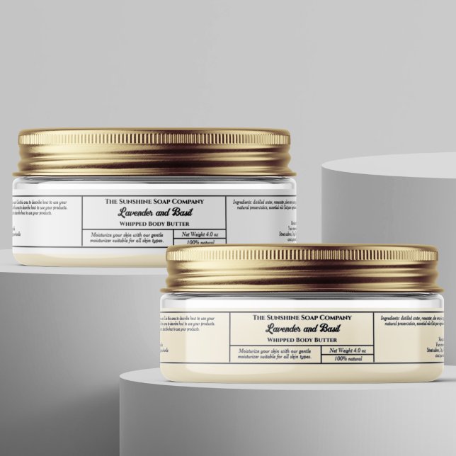 Elegant Clear or White Skin Cream Jar Label 1"x 7" (Von Creator hochgeladen)