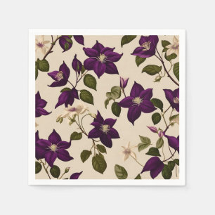 Elegant Clematis Vine Serviette