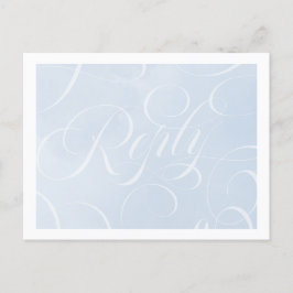 Elegant Cloud Blue Sky Script Watercolor Antwort Einladungspostkarte
