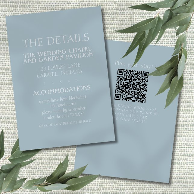 Elegant Coastal Blue Modern Wedding Begleitkarte (Invite guests to your coastal wedding day with this Coastal Blue Modern Wedding Enclosure Card! )
