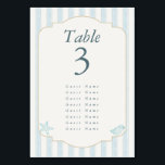 Elegant Coastal Elegant Wedding Tischnummer<br><div class="desc">Elegant Coastal Elegant Wedding Table Number -  Discover the whole collection for a coordinate wedding theme. Dm for advise or personalization</div>