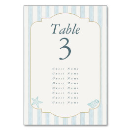 Elegant Coastal Elegant Wedding Tischnummer
