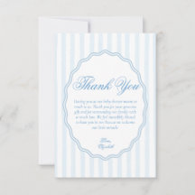 Elegant Coastal Preppy Blue Stripe Scalloped Frame