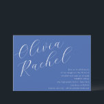 Elegant Cobalt Blue Script Minimal Bat Mitzvah Einladung<br><div class="desc">Dieses elegante Bat Mitzvah lädt zu einem modernen Design mit minimalistischer horizontaler Komposition ein, das sich perfekt für moderne Feiern eignet. Die Einladung enthält eine wunderschöne Skriptkalligraphie in knalligem Weiß, Set vor einem reichen Cobalt Blue Hintergrund und schafft so einen auffallenden und raffinierten Look. Ideal für diejenigen, die saubere Linien...</div>