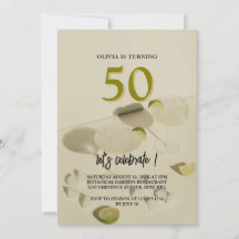 Elégant cocktail moderne invitation 50e anniversai