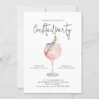 Élégant Cocktail Party Pink Invitation