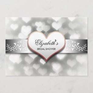élégant coeur blanc nuptiale invitation