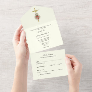 Élégant Coeur catholique de Marie Faire-part de ma