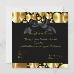 ÉLÉGANT coeur d'or BACHELORETTE INVITATION