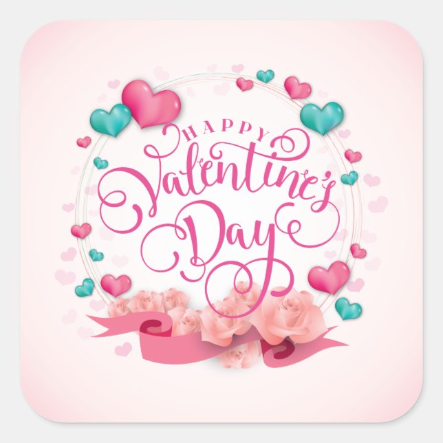 Élégant Coeurs de bonbons Sticker Saint-Valentin (Devant)