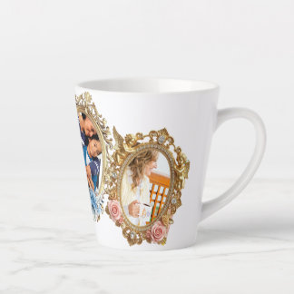 Elegant Coffee Mug with Classic Gold Frame - Desig Milchtasse