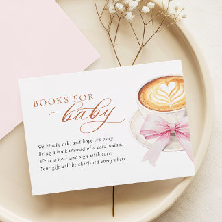 Elegant Coffee Themed Books for Baby Card Begleitkarte