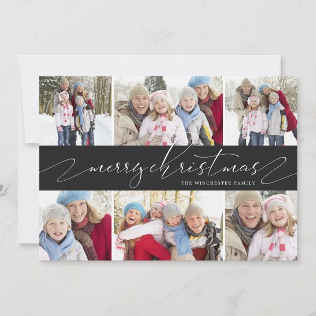Élégant collage de Noël 6 photo carte de vacances (Devant)