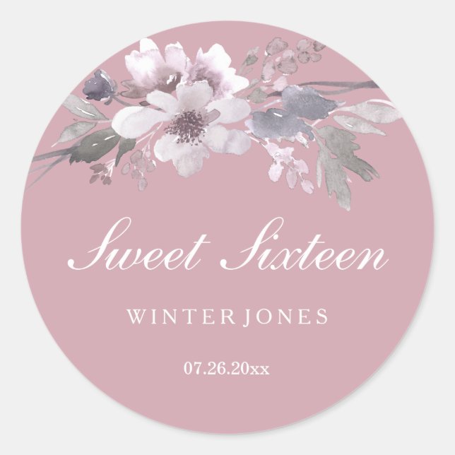 Élégant collier rose floral doux 16 Stickers (Devant)