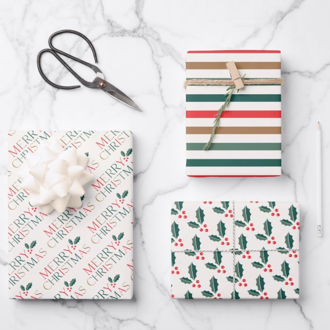 Elégant coloré Joyeux Noël Feuilles de verdure (Recto)