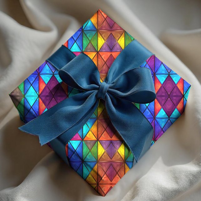 Elegant colorful diamond stained glass  geschenkpapier (Von Creator hochgeladen)