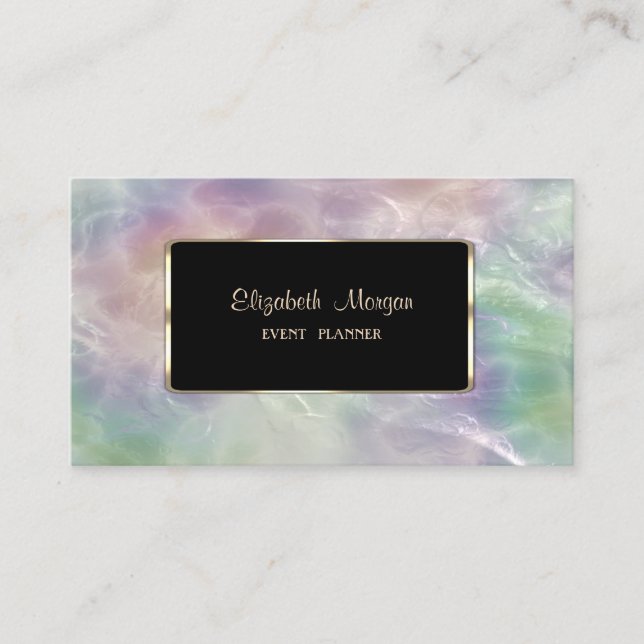 Elegant Colorful Iridescente Pearl Holographic Visitenkarte (Vorderseite)