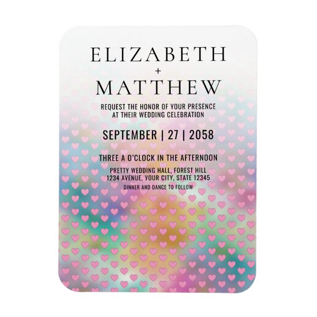 Elegant Colorful Wedding Invitation Magnet (Vertikal)