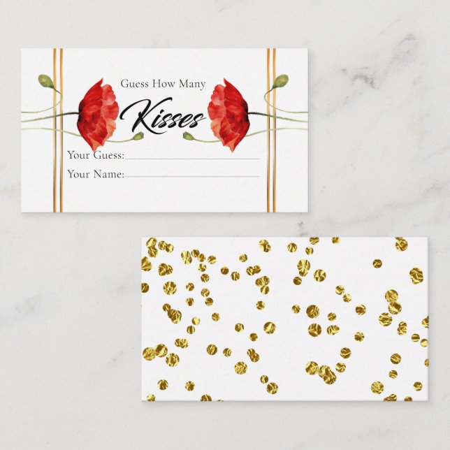 Élégant combien de baisers carte de boîtier nuptia (Devant / Derrière)