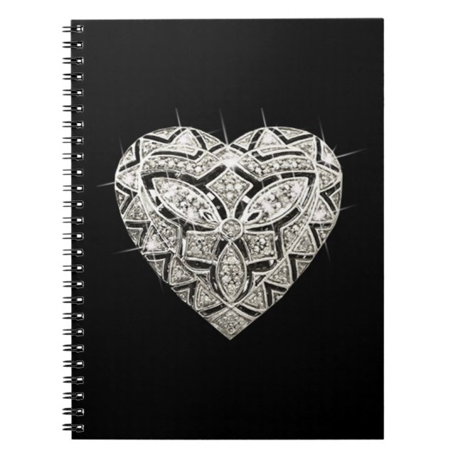 Elégant concepteur Carnet spiral coeur (Devant)
