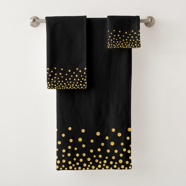 Elégant Confetti d'or sur Noir (En situation)