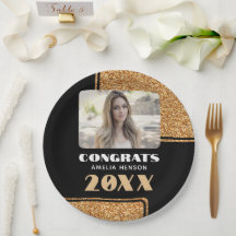Elegant Congrats Graduate Gold Glitter Photo