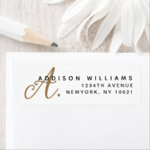 Elegant Contemporary White Gold Script Monogram
