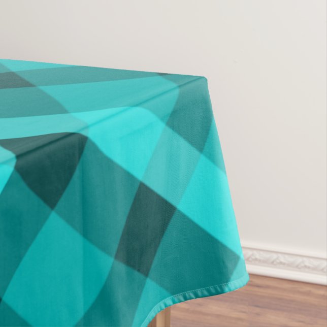 Élégant cool Turquoise Plaid Grande Nappe (In Situ)