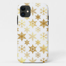 Élégant coque iphone de neige blanche et or