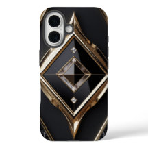 Élégant coque iphone Diamant Géométrique Or Noir