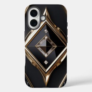 Élégant coque iphone Diamant Géométrique Or Noir