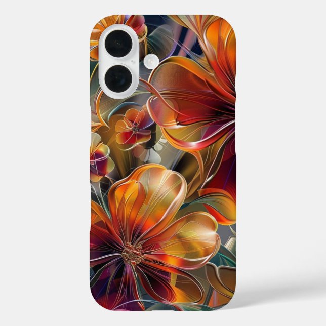 Élégant coque iphone floral de minuit (Verso)