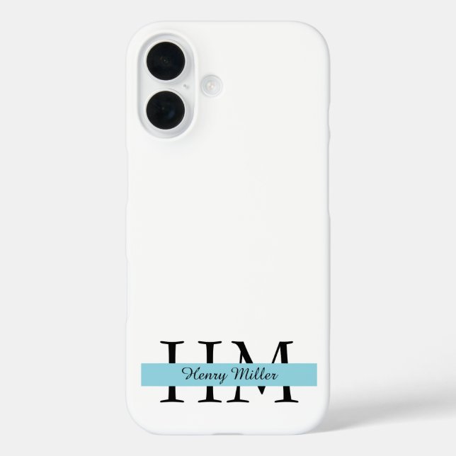 Élégant coque iphone Monogramme | Personnalisé (Verso)