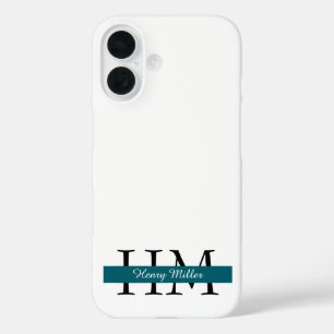 Élégant coque iphone Monogramme   Personnalisé