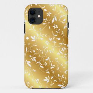 Élégant coque iphone or floral