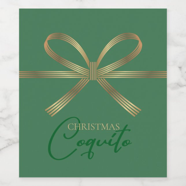 Elegant Coquito Bow Weinetikett (Einzelnes Label)