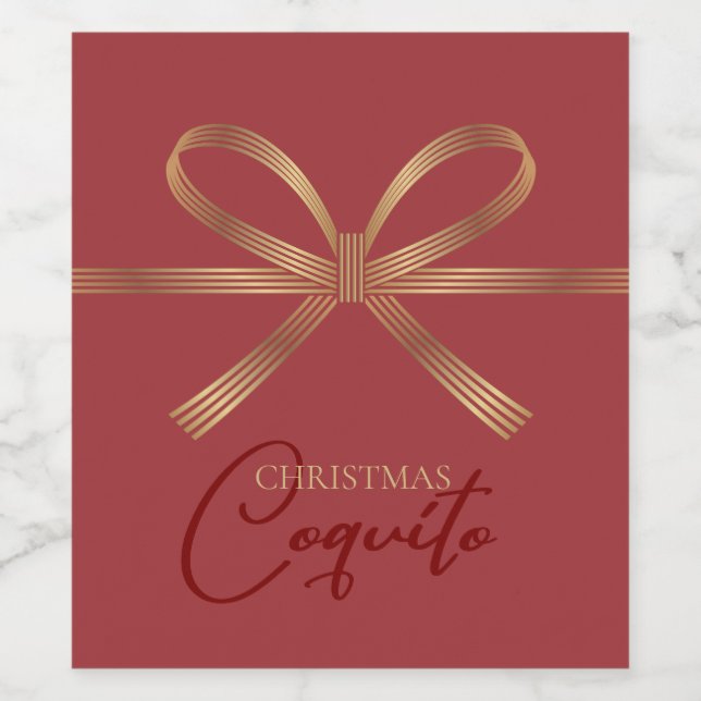 Elegant Coquito Bow Weinetikett (Einzelnes Label)