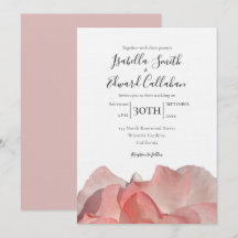 Elegant Coral Pink Rose Blumenzwiebeleinladung