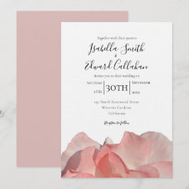 Elegant Coral Pink Rose Blumenzwiebeleinladung Einladung